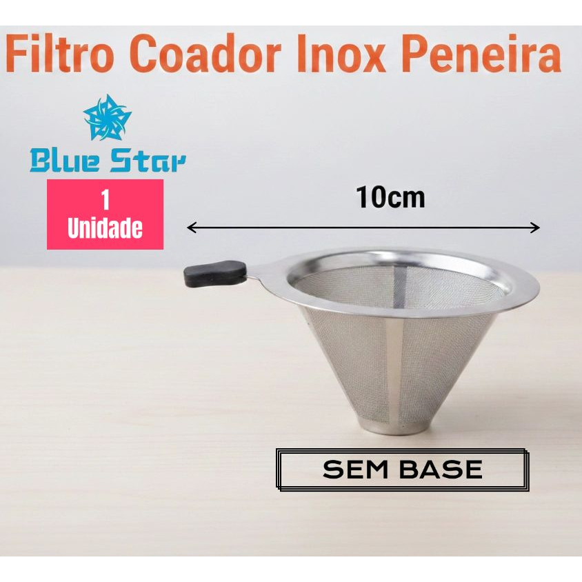 Filtro Coador De Café Inox - Peneira Aço Reutilizável - AV - Promoção Envio Imediato Até 13h