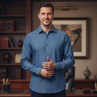 Camiseta Camisa Masculina Social Básica Manga Longa Igreja Trabalho Casamento Blusa Manga Longa