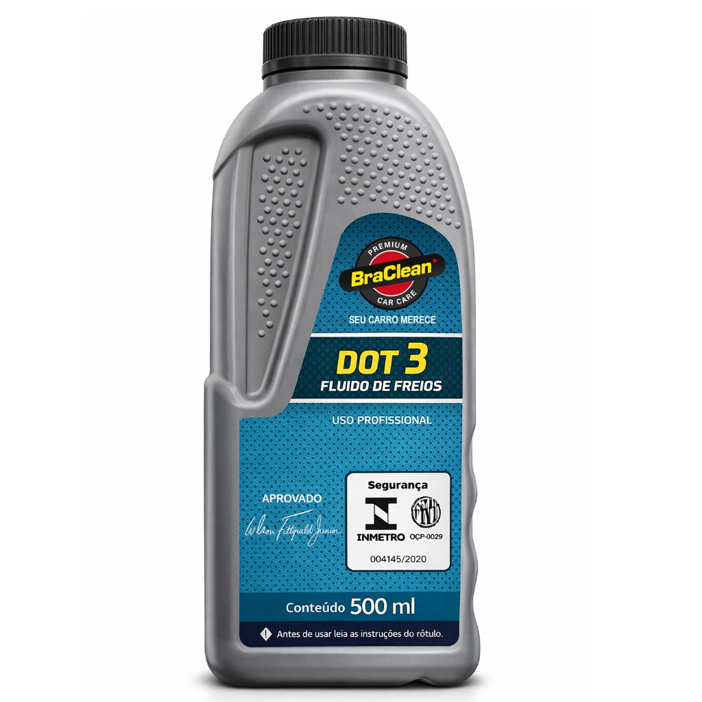 Melhor Fluido para Freio DOT 3 500 ml Manutenção Volume Pro para ABS Operação Estável BraClean