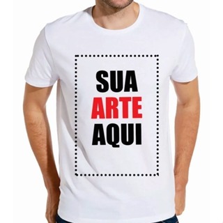 Camiseta Personalizada Branca Com Sua Estampa ou sua logo  (NÃO FAZEMOS A ARTE) em Oferta na Shopee