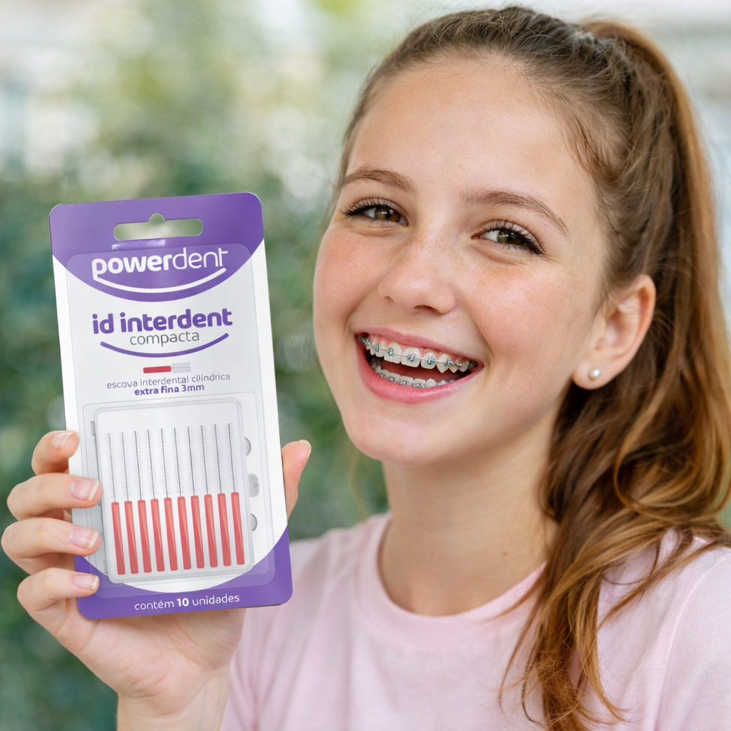 Escova Interdental Cilindrica Fina 3mm C/10 Powerdent para aparelho ortodôntico, implante e prótese 1236 em Oferta na Shopee
