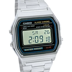 Relógio Casio Digital Vintage Unissex Prateado A158WA-1DF