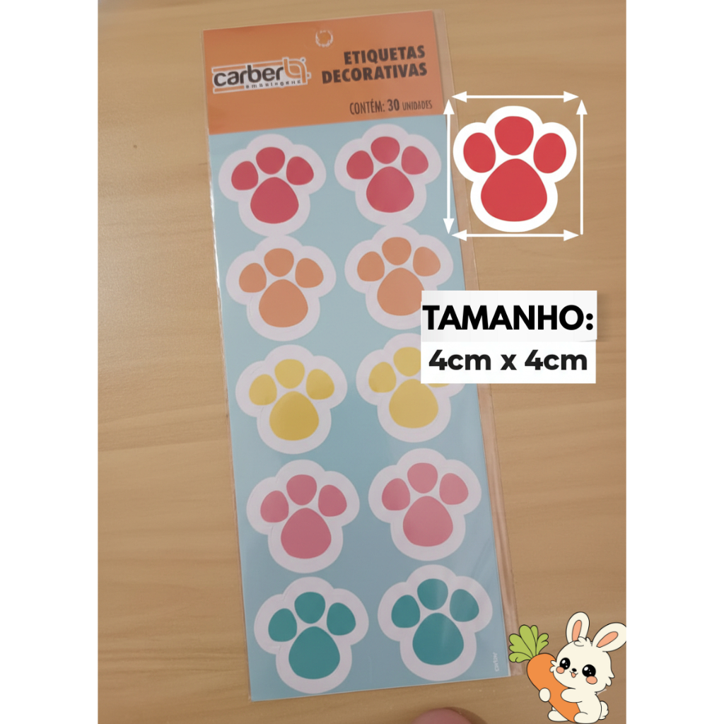 Kit Adesivo Pegada De Coelho Páscoa 4cm-7cm Patinhas Decorativas - Patinhas de Coelho