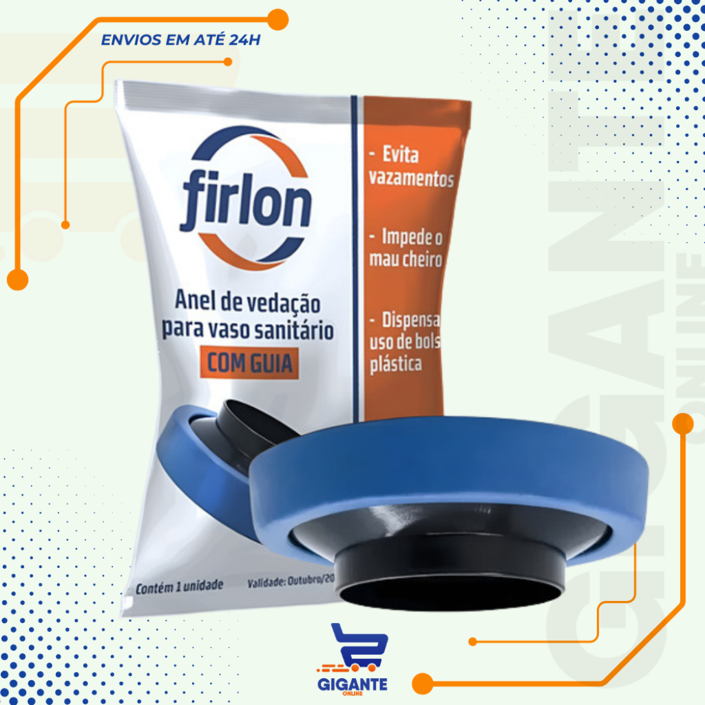 Anel de Vedação com Guia Firlon – Para Vaso Sanitário, Evita Vazamentos e Maus Odores