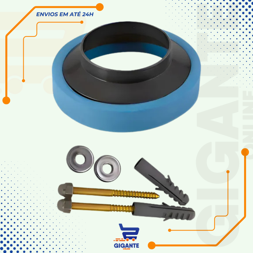 Anel de Vedação com Guia Firlon + Par Parafuso de Fixação para Vaso Sanitário – Evita Vazamentos e Maus Odores em Oferta na Shopee