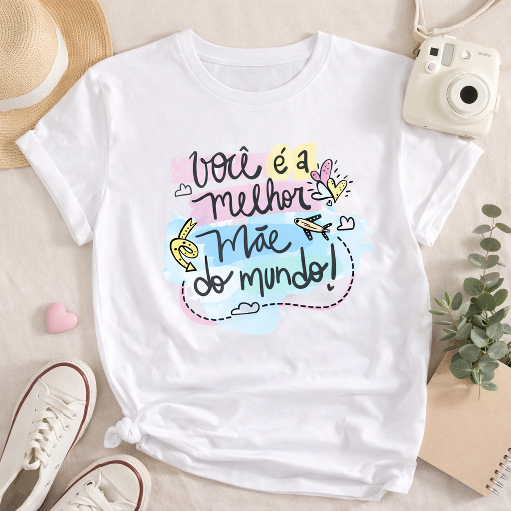 Camiseta Melhor Mãe Do Mundo Camisa Dia da Mae Blusa Maes 100% Algodão T-shirt Feminina Presente em Oferta na Shopee