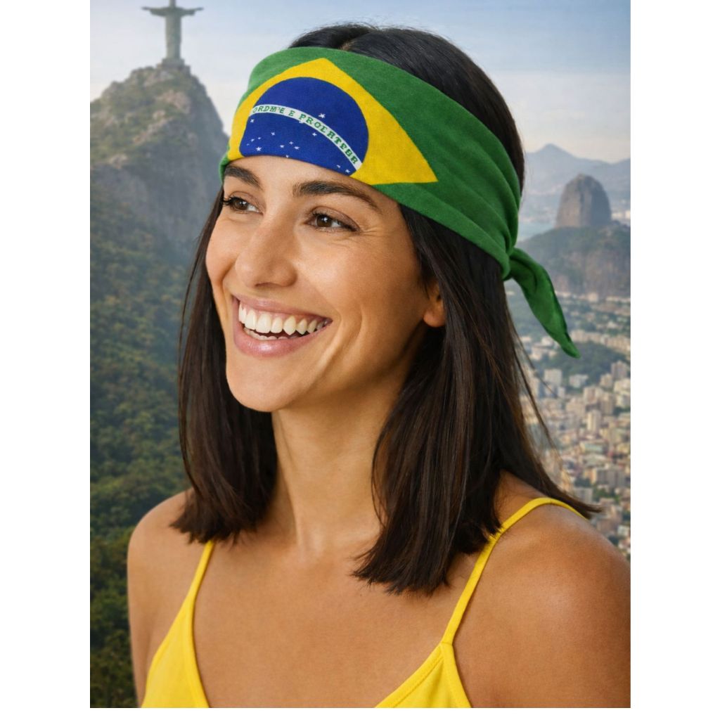 Bandana Copa Do Mundo Bandeira Do Brasil Ref:239