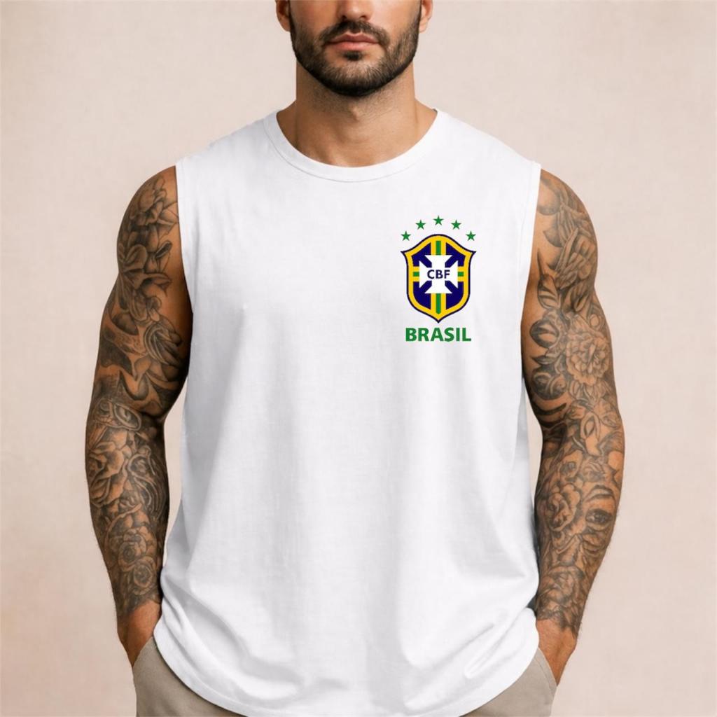 Regata Oversize Brasil Copa 100% Algodao Lançamento