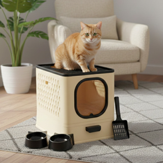 Caixa de Areia para Gatos Fechada Furba  Sandbox Sanitário Aberto em Oferta na Shopee