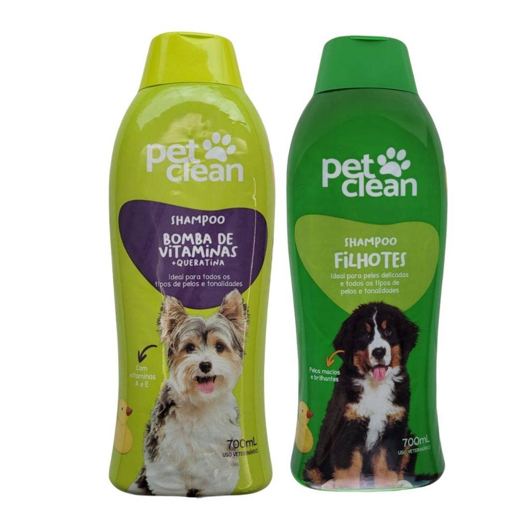 Kit Shampoo Filhote + Shampoo Bomba de Vitamina Pet Clean