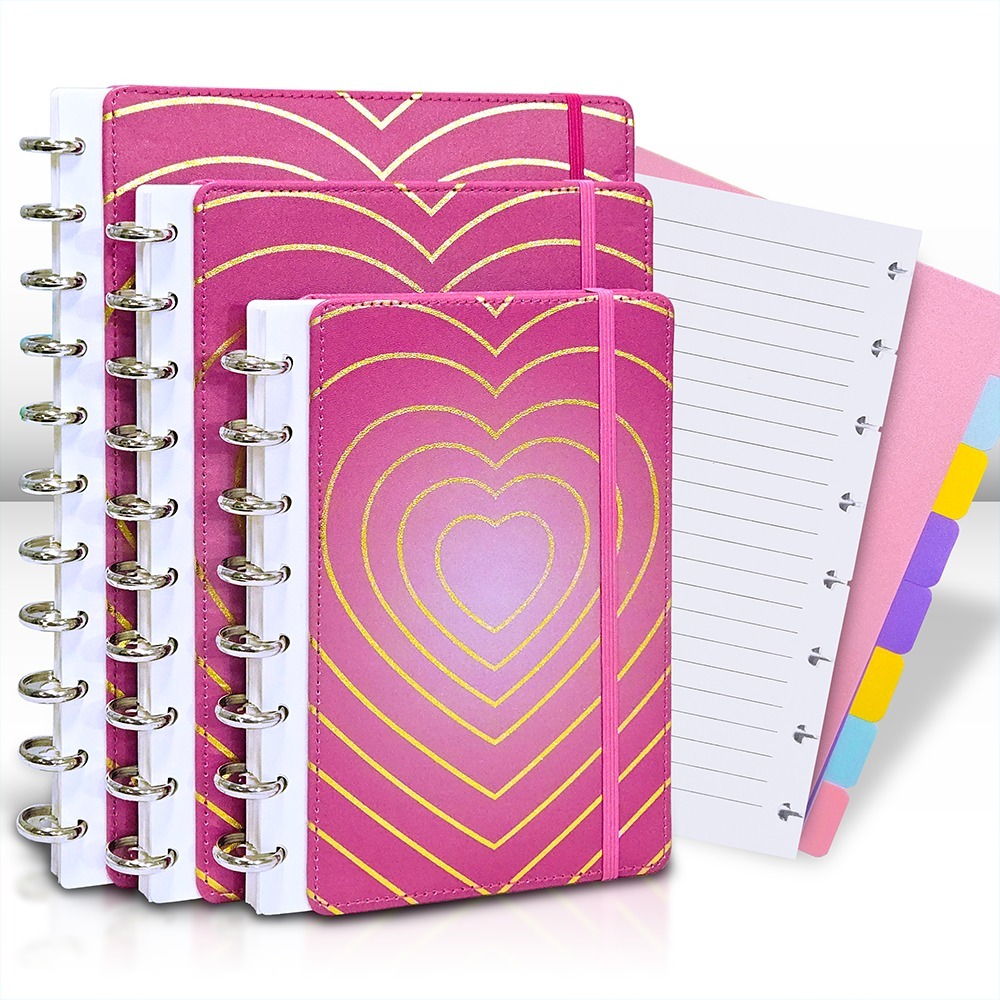 Caderno Universitário  19*26CM / 16*22CM P/M/G Matéria Com 80 Folhas Pautadas Capa Dura Espiral Várias Cores