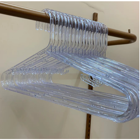 Cabide Acrílico Adulto 40cm Kit Cabides Transparente Reforçado Organizar Roupas - Zeek