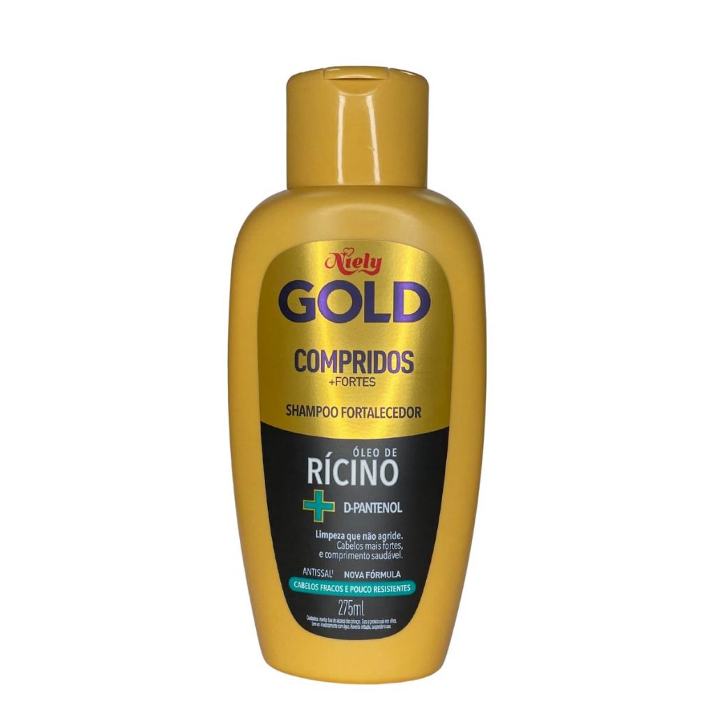 Shampoo Niely Gold Compridos+Fortes Com 275ml em Oferta na Shopee