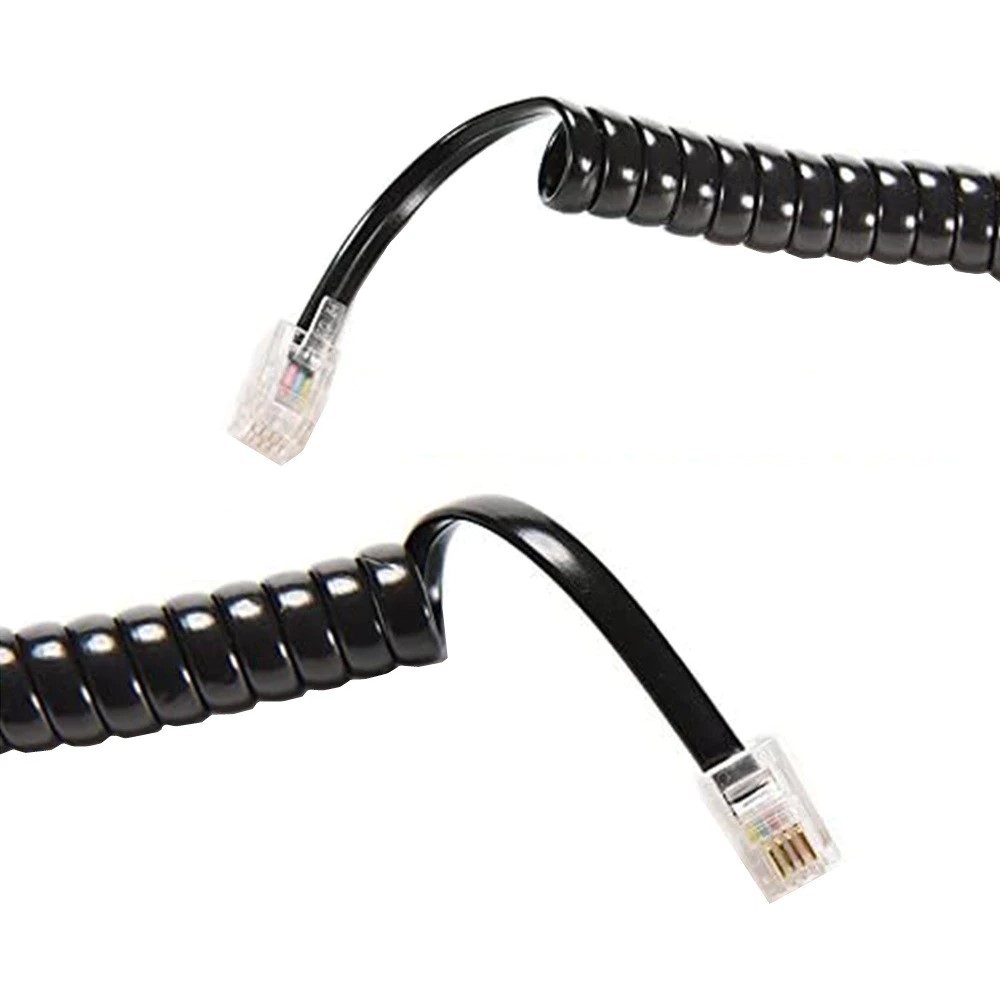 Cabo Telefone Espiral 3 Metros Preto