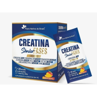 Creatina Sênior Fases 20 sachês sabor Manga - Flora Nativa