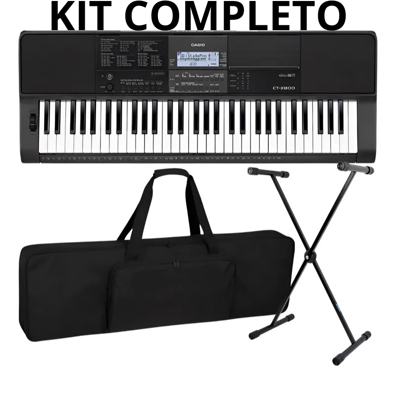 Kit Teclado Musical Casio Ctx800 Capa + Suporte X
