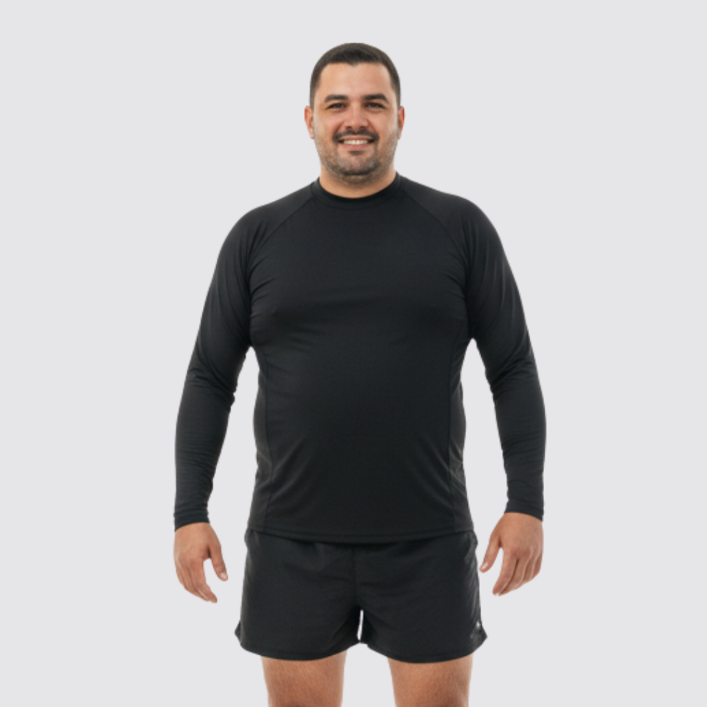 Camisa plus size manga longa masculino blusa segunda pele proteção uv em Oferta na Shopee