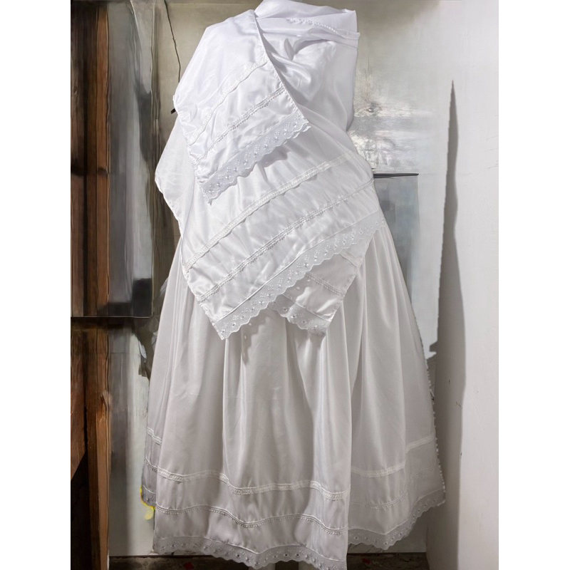 CONJUNTO BAIANA BRANCA TRÊS PEÇAS UMBANDA/CANDONBLÉ