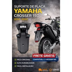 PARALAMA TRASEIRO SUPORTE LICENCA PLACA XTZ CROSSER 150 2014 - 2022