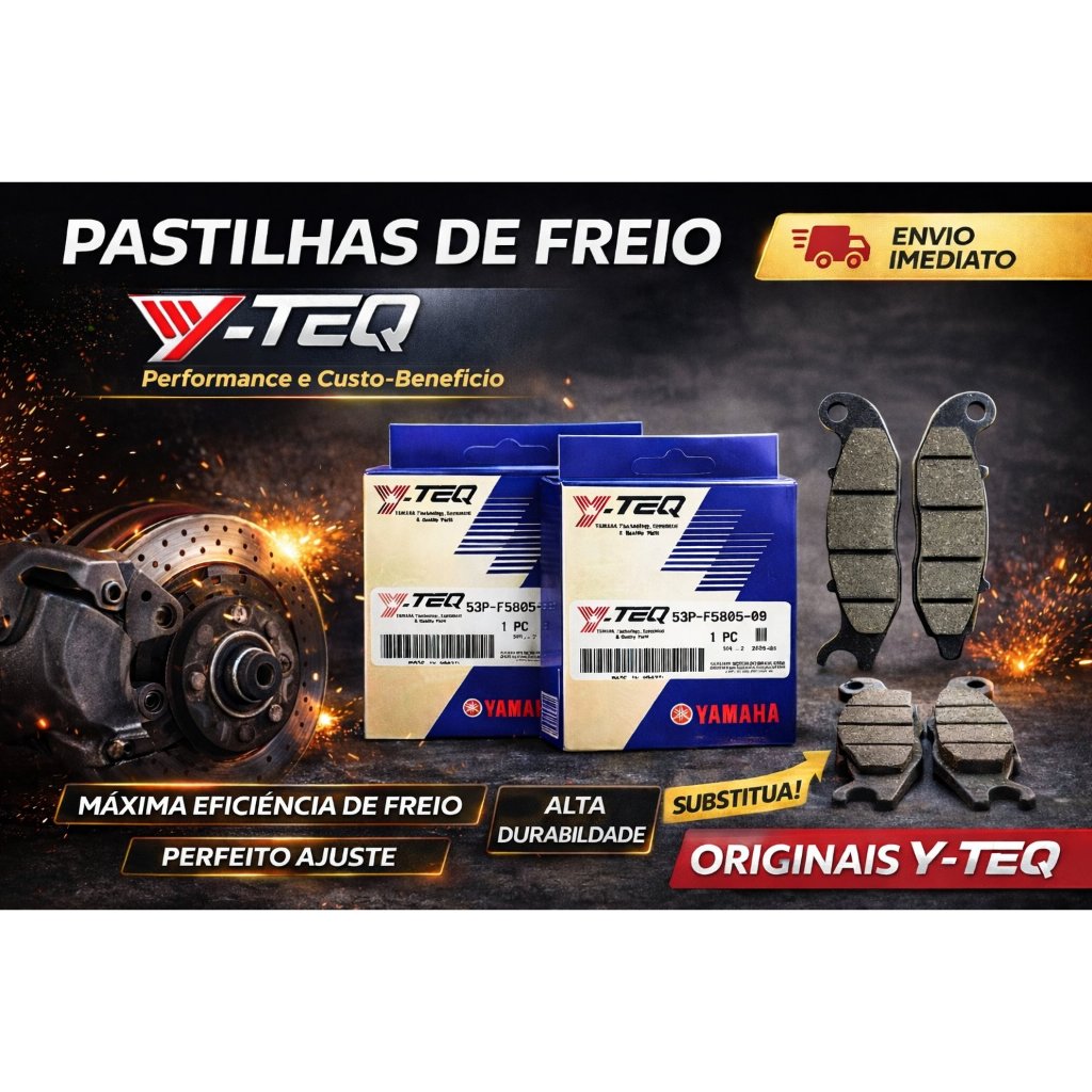 KIT PASTILHA FREIO Y-TEQ ORIGINAL YAMAHA XTZ LANDER 250 ABS 2019 2020 2021 2022 2023 2024 2025