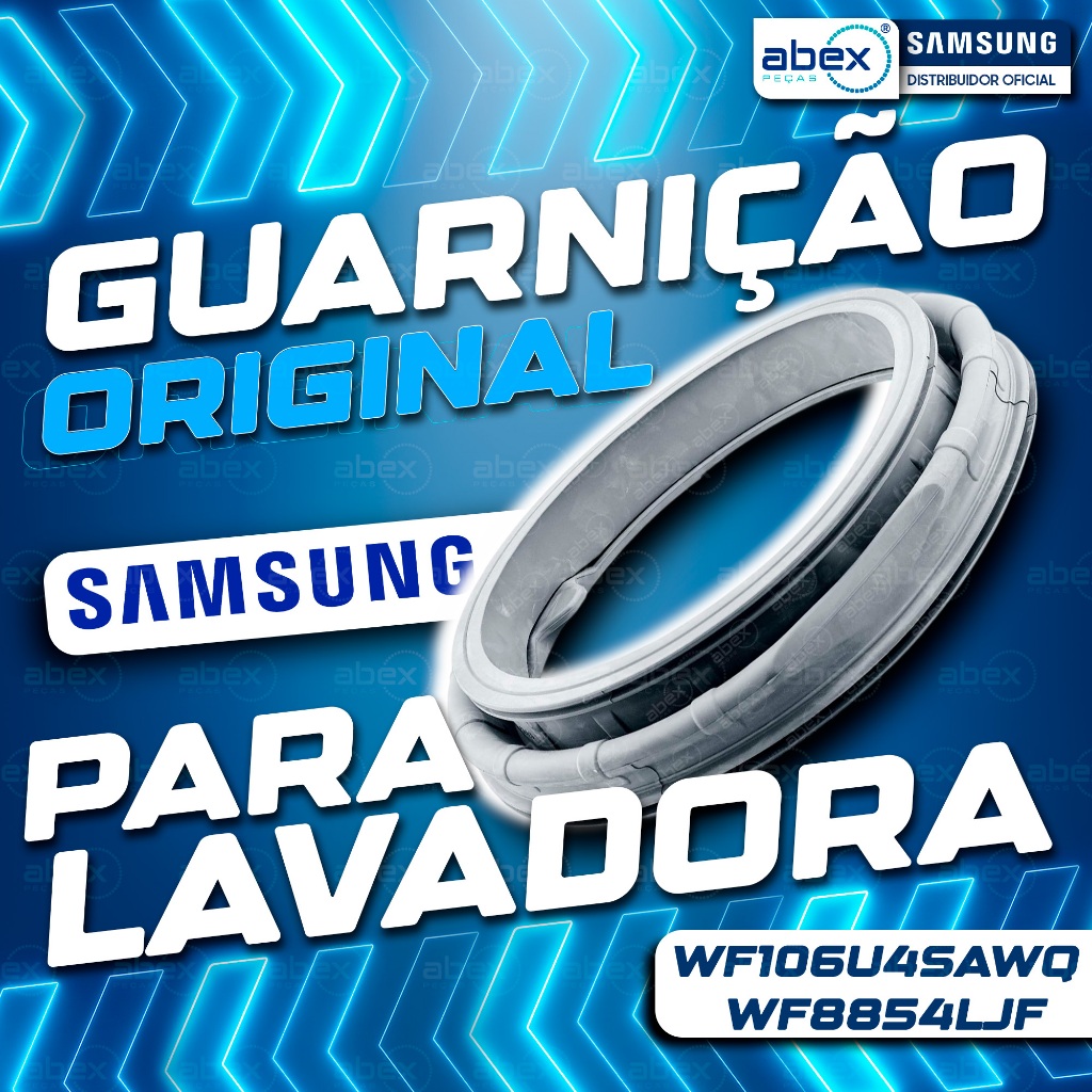 Guarnição Borracha Da Porta Para Lavadora Samsung WF106U4SAWQ WF8854LJF DC64-01602A NF Original