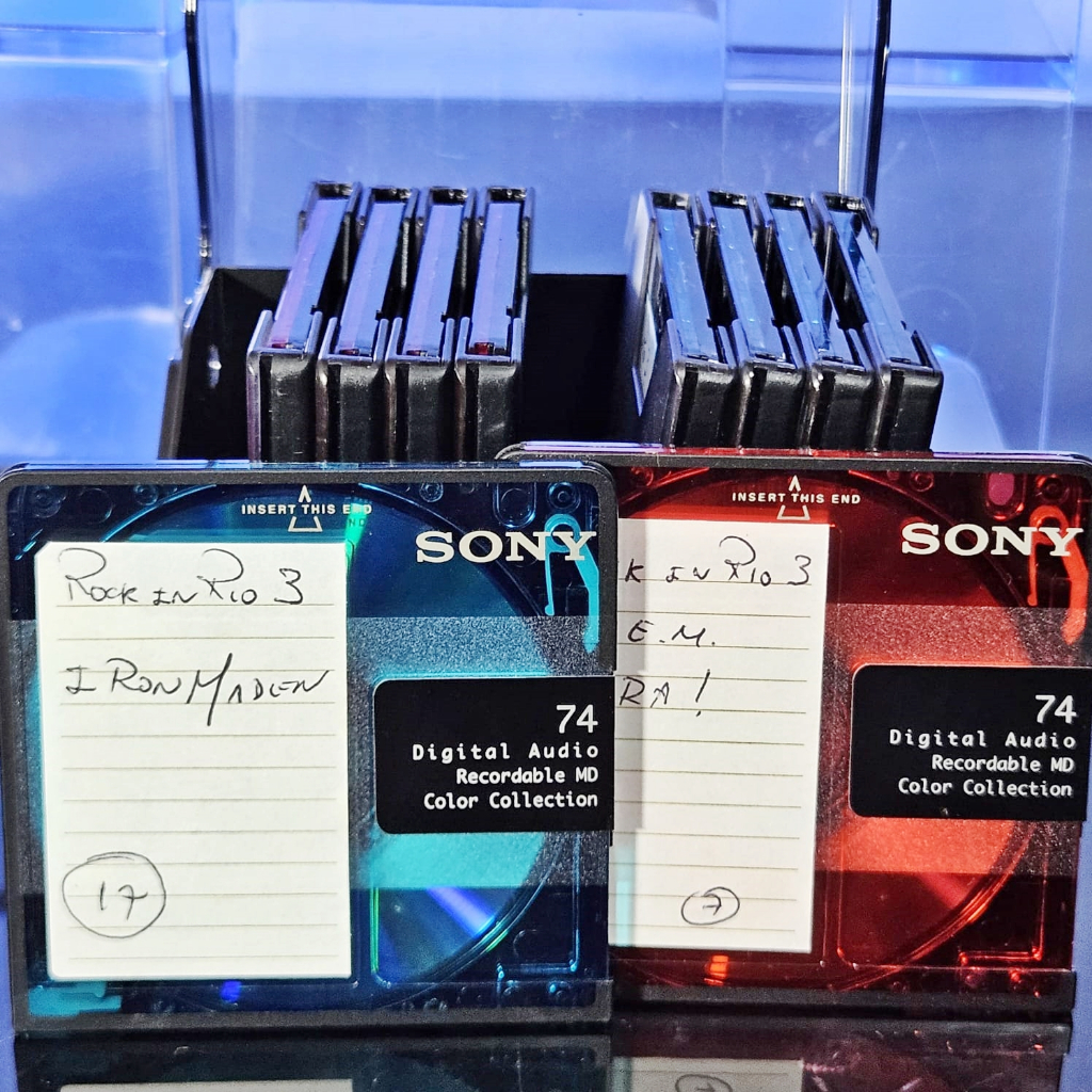 10 MD Minidisc Sony Gravados 74 Minutos Color Collection com Capinha e Estojo