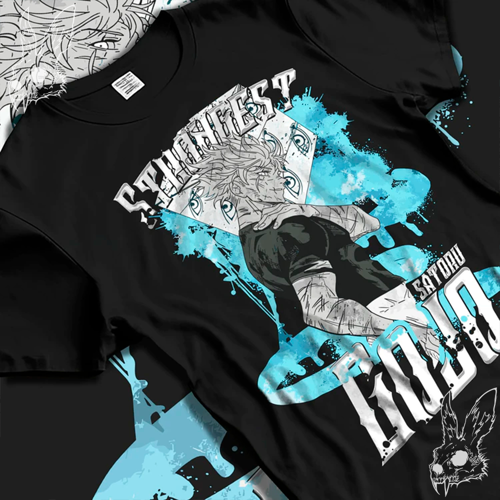 Camiseta Básica e OVERSIZED Estampada Feiticeiro Stronest Satoru Gojo Jujutsu Kaisen Style Anime -Dead Bunny