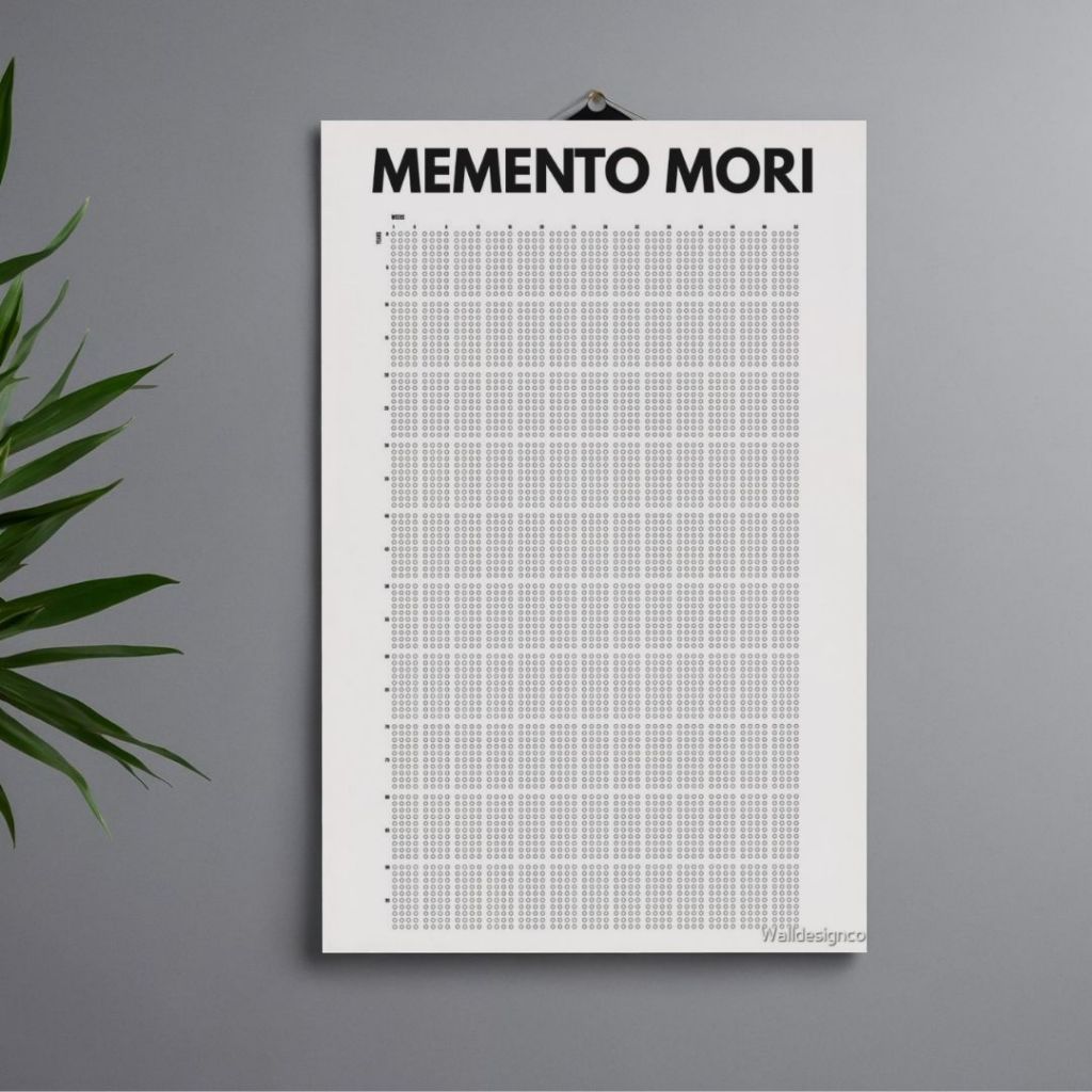 Quadro Decorativo Memento Mori MDF 3mm A4 – Pronto Para Uso com Fita Dupla Face 3M | Arte Minimalista Filosófica