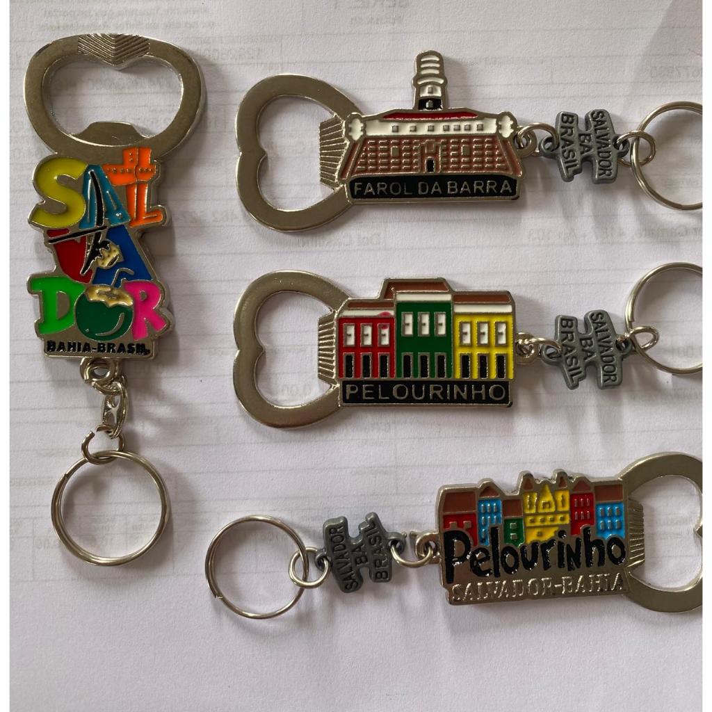 Chaveiros Metal Inox Abridores de Garrafa com imagens de Salvador Bahia Lembrança, unidade