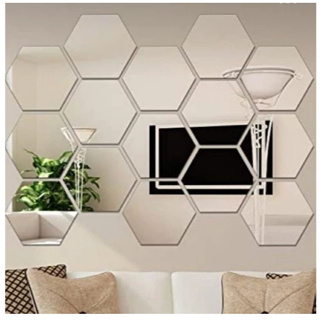 Espelho Adesivo Decorativo Hexágonal 21x18cm - Top Mix em Oferta na Shopee