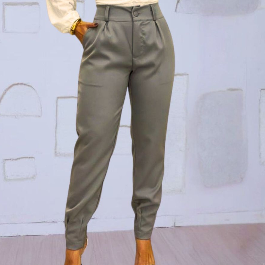Calça Feminina cenoura alfaiataria social e Casual moda executiva Look Social Tendência Cintura Alta