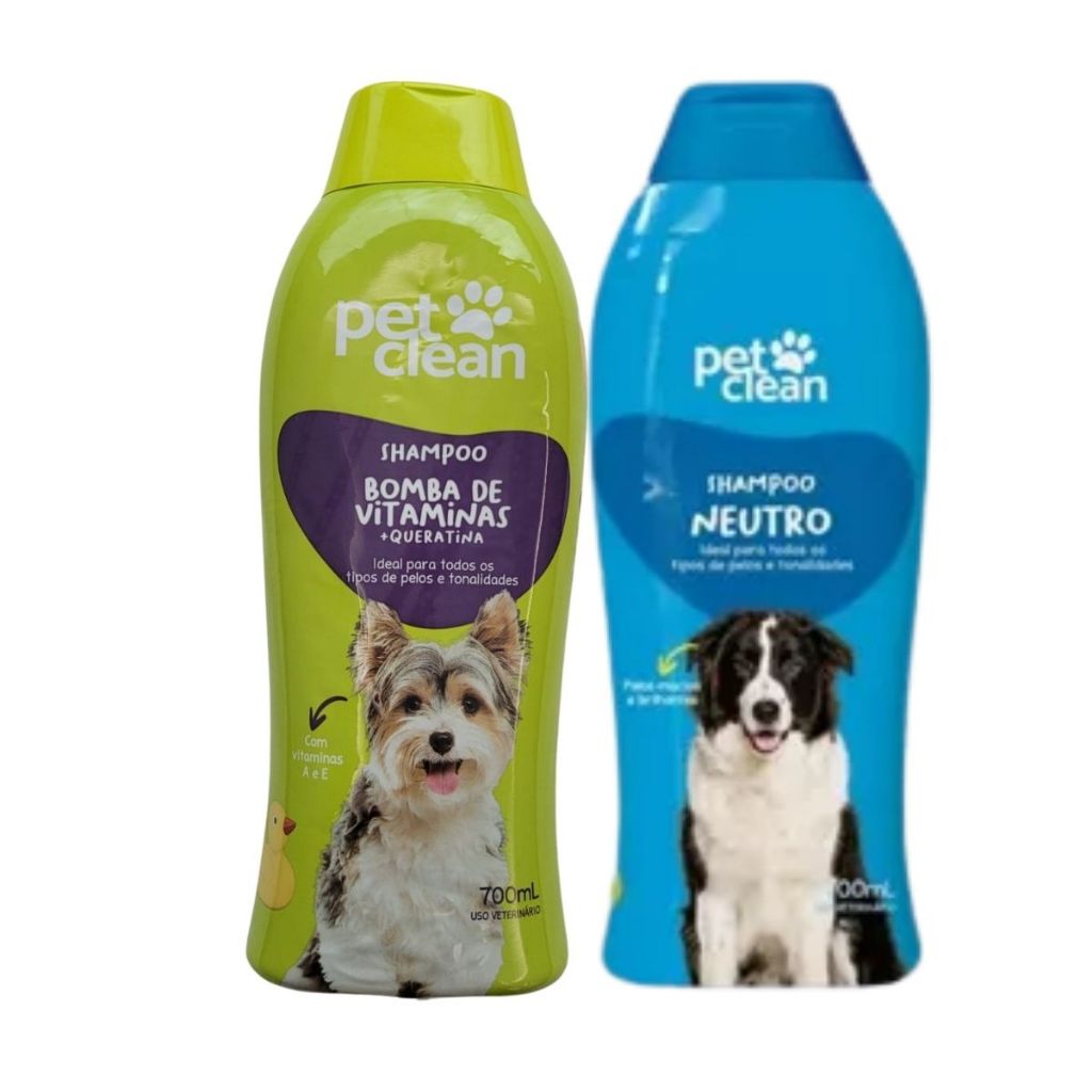 Kit Shampoo Neutro + Shampoo Bomba Vitamina Pet Clean
