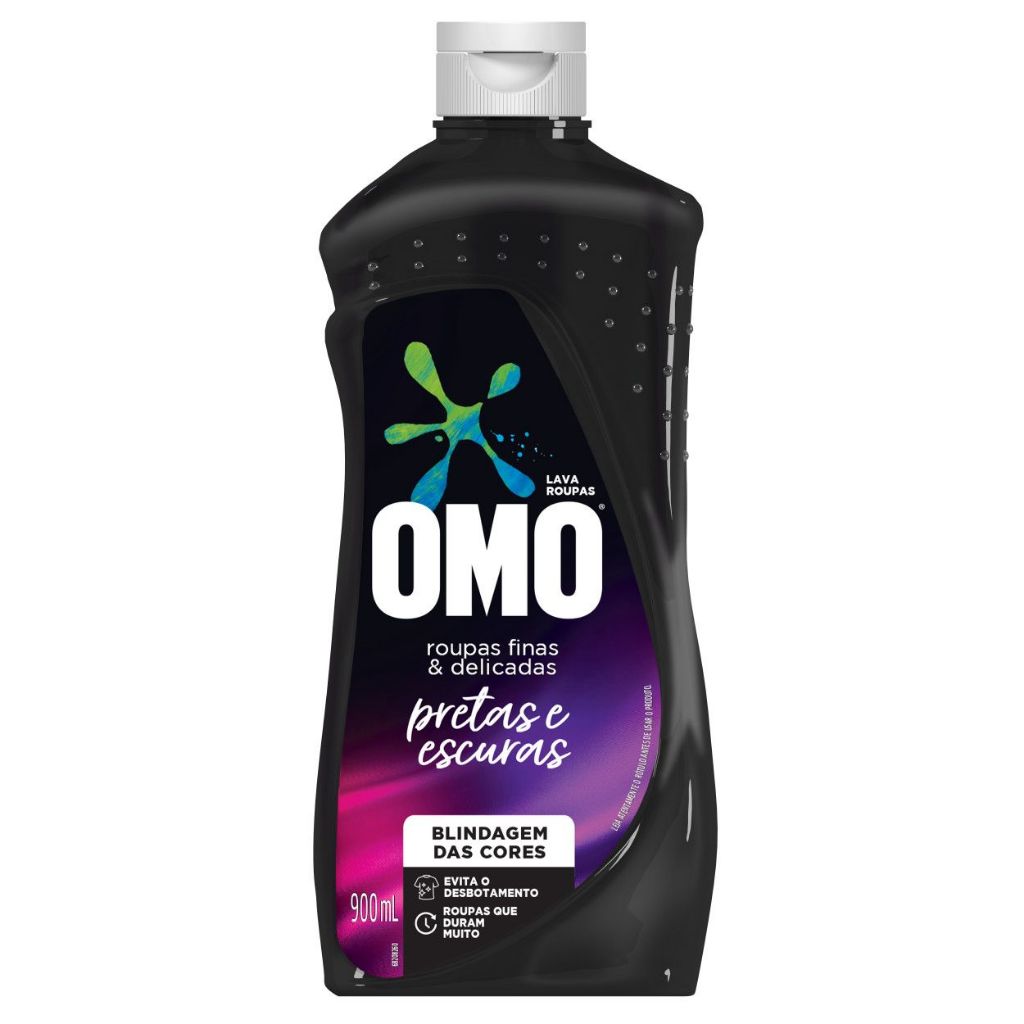 Lava roupas OMO roupas finas & delicadas pretas e escuras 900ML nova formula, blindagem das cores