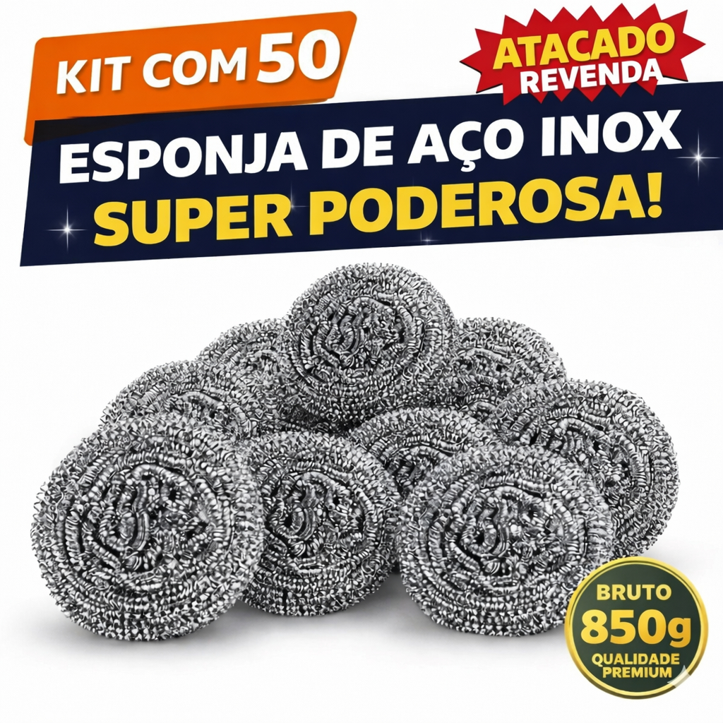 Atacado Com Até 50 Esponja Bucha De Aço Inox Limpeza Pesada Brilho Panela Grelha Casa Esponja Faxina