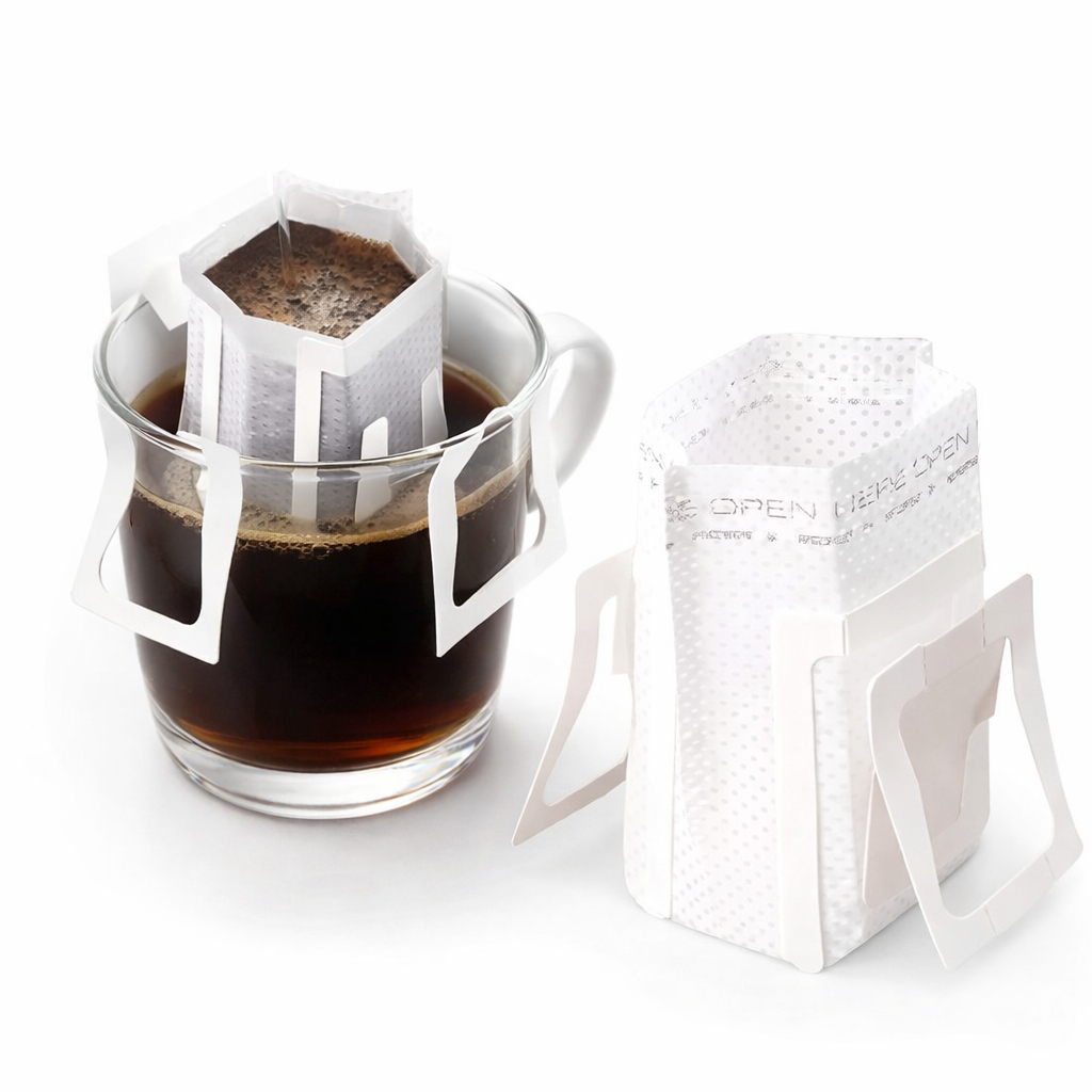 Coador de Café Descartável Individual Kit 50 a 150 Filtros de Papel Portátil com Abas para Dose Única em Oferta na Shopee