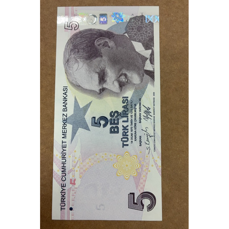 cédula Turquia 🇹🇷 5 lira Fe B611