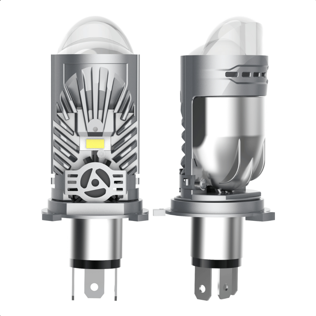 Farol LED H4 Moto Lente Projetor Canhão Farol Alto Baixo Lâmpada Super LED Honda Yamaha Stallion