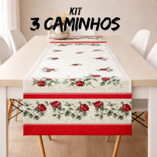 Kit 3 Caminho de Mesa Oxford Estampado em Oferta na Shopee