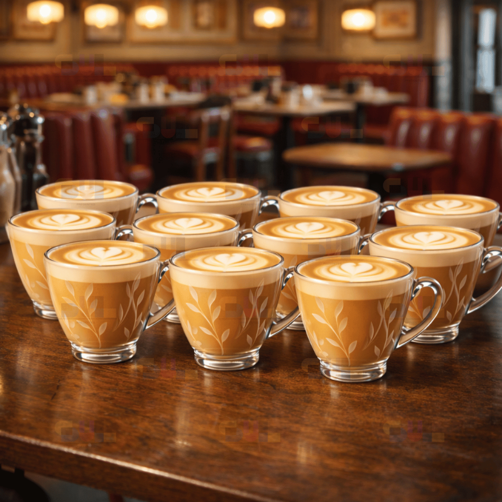 Jogo 12 Xícaras LILY FLORAL Cozinha Café Louça Vidro Crystal 220ml Mesa Xicara em Oferta na Shopee