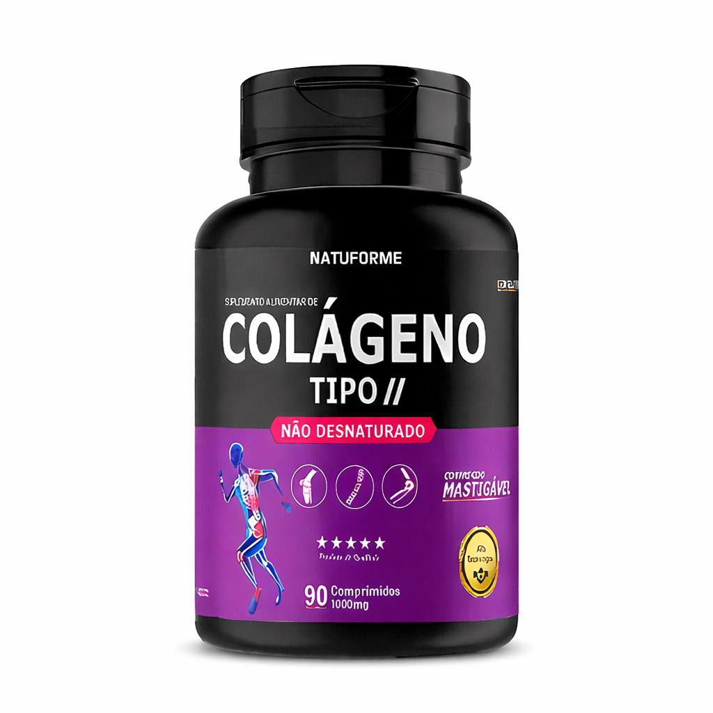 Colágeno Tipo 2 Não Desnaturado Mastigável Sabor Iogurte Rápida Absorção - 90 Comprimidos em Oferta na Shopee