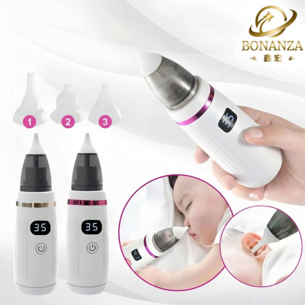 Aspirador Nasal Elétrico (604656) para Bebê Carregador 3 Bicos De Silicone
