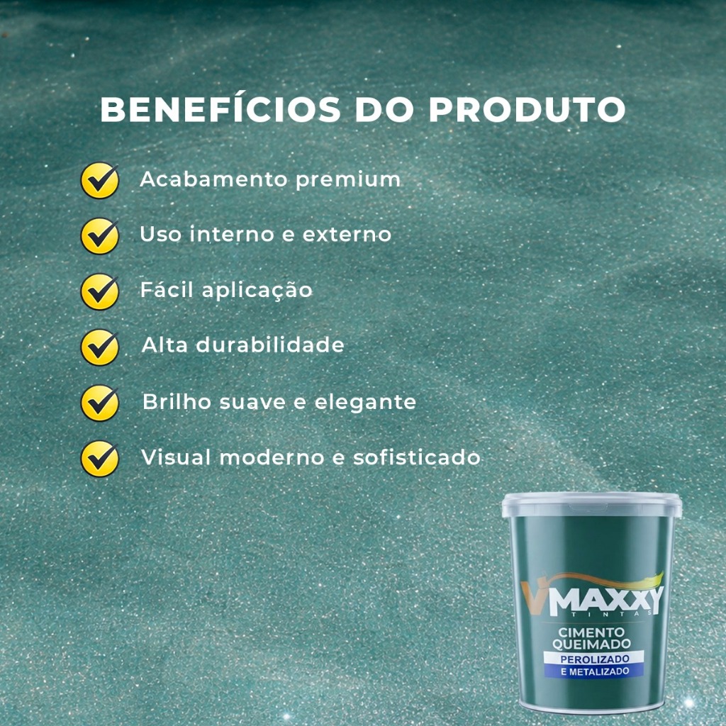 Cimento Queimado Cor Perolizado 1,6kg Varias cores Rendimento 10m² por Demão Premium Alta Qualidade