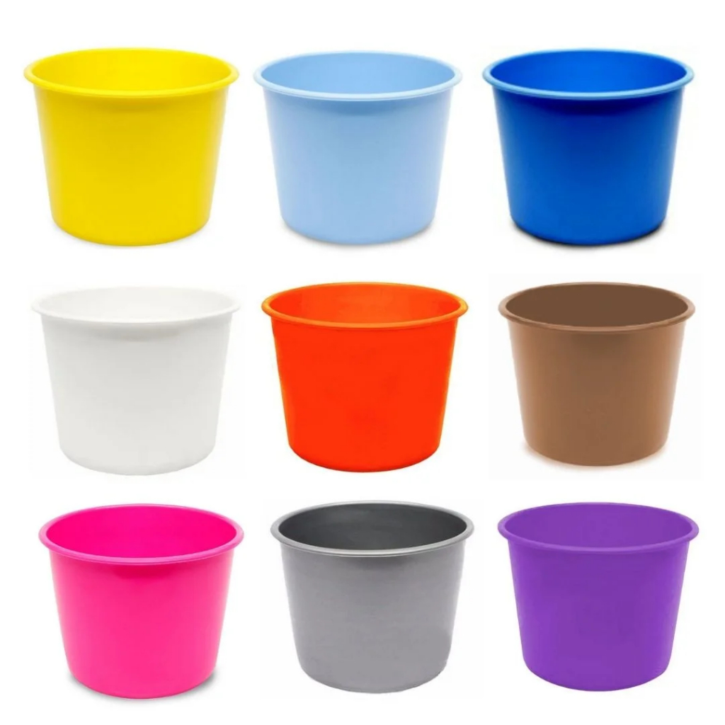 kit 4 Baldes Multiuso 1,5L - Reutilizável para festas e utilidades domésticas
