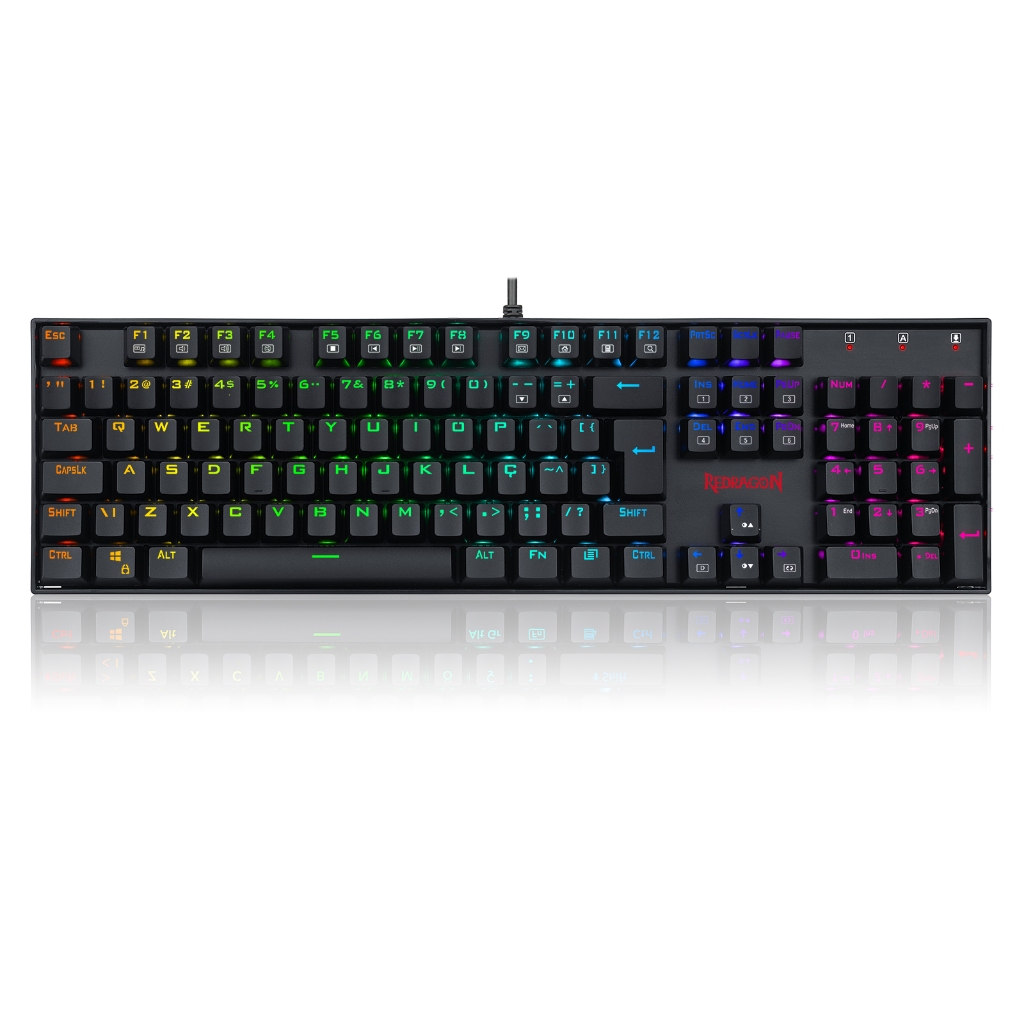 Teclado Mecânico Gamer Redragon Mitra Preto Rgb Switch Marrom K551rgb-1 Marca: Redragon