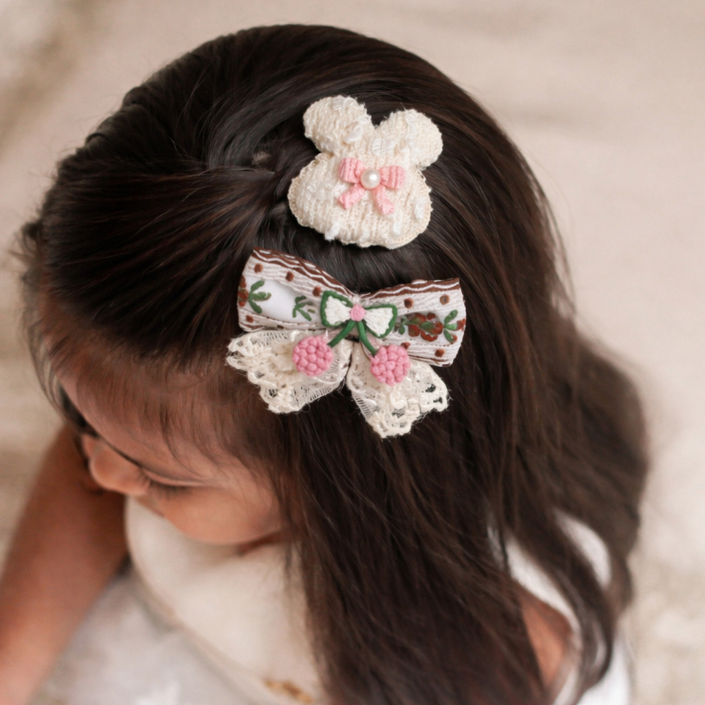Kit 2 laços de cabelo infantil a Acessórios de Cabelo Bico de pato infantil coelho Acessório Infantis Moda Infantil meni