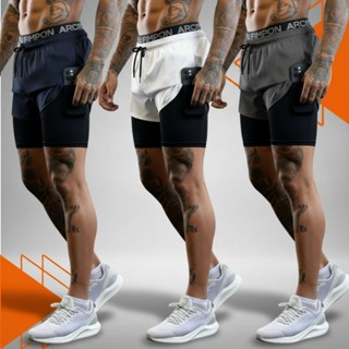 Kit 2 Bermudas 2 em 1 Sports Para Academia Masculina em Oferta na Shopee