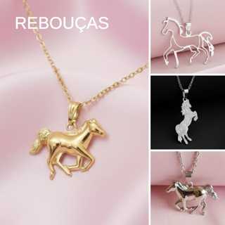 Colar Feminino Pingente Cavalo Rodeio Sertanejo Sertão Dourado em Oferta na Shopee