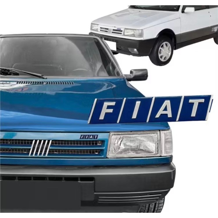 Emblema Grade Frontal Logo Fiat Azul Todos Linha Antiga