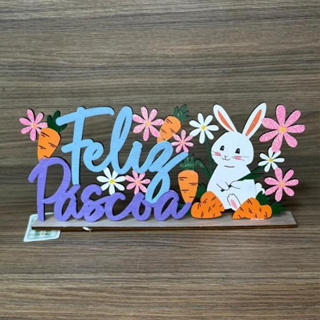 Placa Decorativa Feliz Pascoa - Mesa Posta Enfeite Dizeres - Mesa Posta - Páscoa - Modelo Novo em Oferta na Shopee