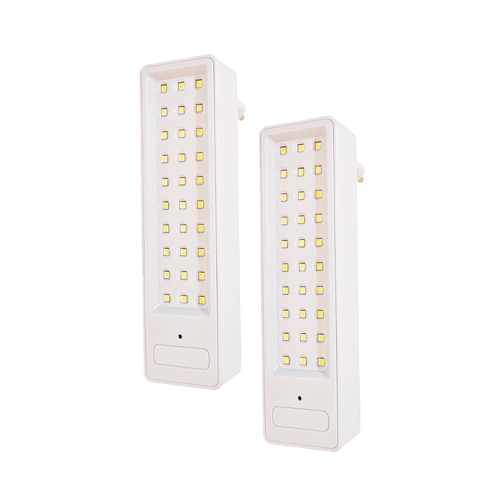 Kit 2 Luminaria de emergencia 30 leds 2W Branco Frio em Oferta na Shopee